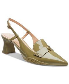 Женские туфли-лодочки Nikola на каблуке-рюмке с открытой пяткой COACH, зеленый