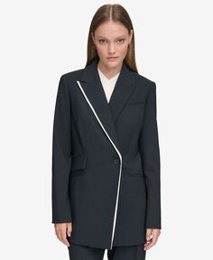 Женский асимметричный длинный пиджак X-Fit Calvin Klein, синий