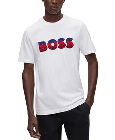 Мужская футболка с логотипом Degrade Hugo Boss, белый