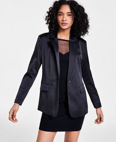 Женский атласный пиджак на одной пуговице Bar III, черный
