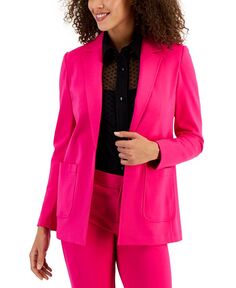 Женский компрессионный пиджак с зубчатым воротником Anne Klein, розовый