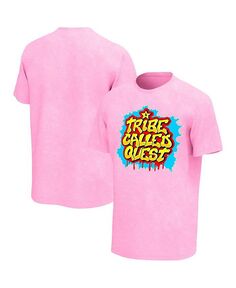 Мужская розовая футболка с мытым рисунком A Tribe Called Quest Philcos, розовый
