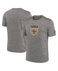 Мужская футболка цвета Хизер Темно-угольный New Orleans Saints 2023 с альтернативным логотипом Sideline Performance Nike, черный