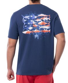 Мужская футболка классического кроя с графическим карманом и логотипом Flag Silos Guy Harvey, синий