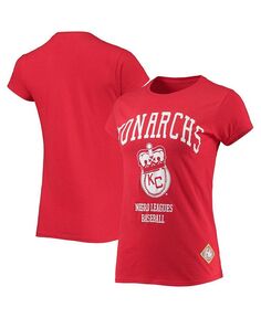 Красная женская футболка с логотипом Kansas City Monarchs Negro League Stitches, красный