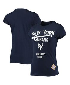 Женская темно-синяя футболка с логотипом New York Cubans Negro League Stitches, синий