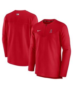 Мужской красный топ с молнией до половины из коллекции Game Time Performance Los Angeles Angels Authentic Nike, красный