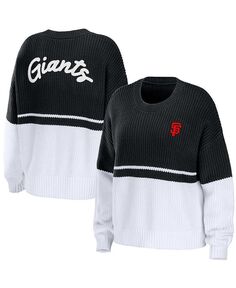 Женский черный и белый массивный пуловер San Francisco Giants WEAR by Erin Andrews, мультиколор