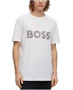 Мужская футболка с логотипом Hugo Boss, цвет White