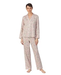 Женский комплект из топа с длинными рукавами и пижамных брюк с рисунком пейсли Lauren Ralph Lauren, мультиколор