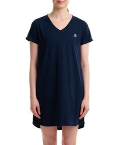 Женская ночная рубашка с v-образным вырезом и короткими рукавами Tommy Hilfiger, синий