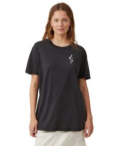 Женская футболка оверсайз с рисунком COTTON ON, цвет Serpent, Black