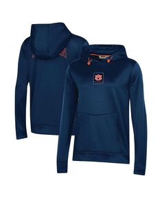 Женский темно-коричневый пуловер с капюшоном Auburn Tigers 2023 Sideline Performance Under Armour, синий