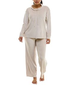 Женские 2 шт. Велюровый пижамный комплект с капюшоном Roudelain, серый