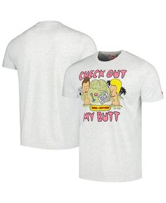 Мужская и женская футболка Ash Beavis and Butt-Head Tri-Blend Homage, серый