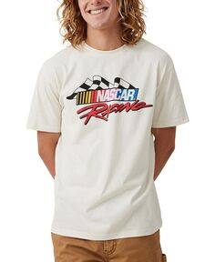 Мужская футболка свободного кроя NASCAR COTTON ON, цвет Bone, Racing Flag