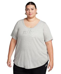 Женская футболка-туника с логотипом больших размеров Essential Nike, серый