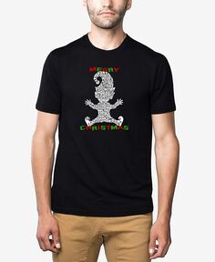 Мужская футболка Christmas Elf Premium Blend Word Art LA Pop Art, черный