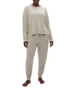 GapBody женские, 2 шт. Упакованный пижамный комплект для бега с длинными рукавами GAP, серый