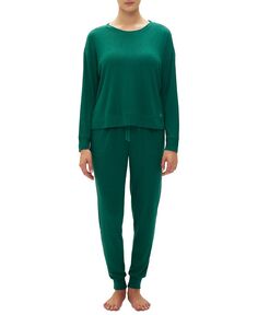 GapBody женские, 2 шт. Упакованный пижамный комплект для бега с длинными рукавами GAP, зеленый