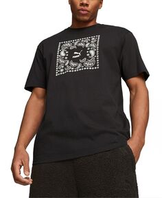 Мужская футболка с круглым вырезом и короткими рукавами с рисунком пейсли Puma, черный