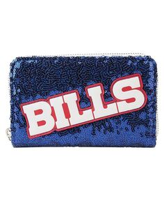 Женский кошелек на молнии с пайетками Buffalo Bills Loungefly, синий