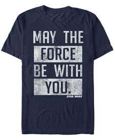 Мужская футболка с короткими рукавами и надписью «Звездные войны» «Да пребудет с тобой сила» Fifth Sun, синий