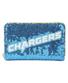 Женский кошелек Los Angeles Chargers на молнии с пайетками Loungefly, синий