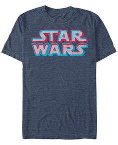 Мужская классическая футболка с короткими рукавами и логотипом «Звездные войны» с 3D-точечным названием Fifth Sun, синий