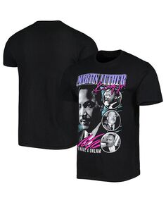 Мужская и женская черная футболка с рисунком Мартина Лютера Кинга-младшего Philcos, цвет Black