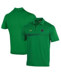 Мужская зеленая футболка-поло Notre Dame Fighting Irish Tee To Green Stripe Under Armour, зеленый