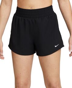 Женские шорты One Dri-FIT с высокой талией и короткой подкладкой шириной 3 дюйма Nike, цвет Black