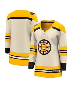 Женская фирменная кремовая майка Boston Bruins в честь 100-летия премьер-министра Fanatics, тан/бежевый