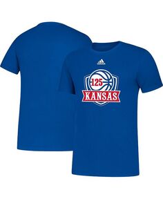 Мужская футболка с усилителем для баскетбола Royal Kansas Jayhawks 125th Season adidas, синий