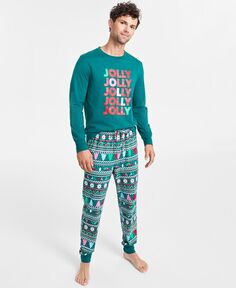Подходящий мужской пижамный комплект Mix It Jolly Fair Family Pajamas, зеленый
