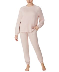 Женские 2 шт. Пижамный комплект Jogger с начесом из френч-терри Sanctuary, розовый