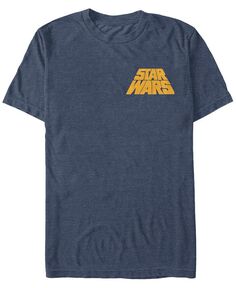 Мужская рваная желтая футболка с короткими рукавами и логотипом «Звездные войны» Fifth Sun, синий