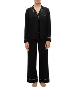 GapBody женские, 2 шт. Пижамный комплект с зубчатым воротником и длинными рукавами GAP, черный