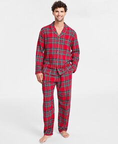 Мужской большой &amp; Пижамный комплект Tall Brinkley в клетку Family Pajamas, красный