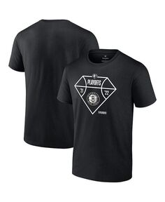 Мужская черная футболка с логотипом Brooklyn Nets NBA Playoffs 2022 Diamond Tip Off Fanatics, черный