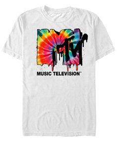 Мужская футболка с коротким рукавом и логотипом MTV Tie-Dye Fifth Sun, белый