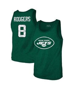 Мужские нитки Aaron Rodgers Green New York Jets Имя и номер игрока Майка Tri-Blend Majestic, зеленый