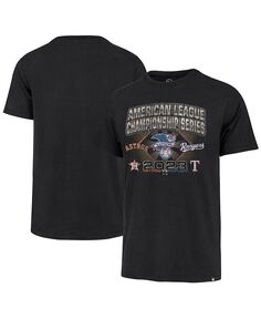 Мужская черная рваная футболка «Хьюстон Астрос» против «Техас Рейнджерс 2023» ALCS Matchup Franklin &apos;47 Brand, черный