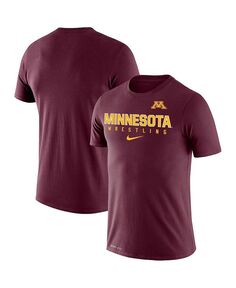 Мужская темно-бордовая футболка Minnesota Golden Gophers Wrestling Legend Performance Nike, красный