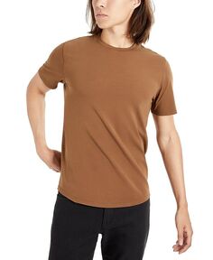 Мужская классическая футболка Slub с короткими рукавами и круглым вырезом Kenneth Cole, коричневый