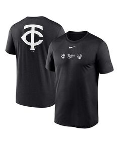 Мужская черная футболка с логотипом через плечо Minnesota Twins Fashion Legend Legend Nike, черный