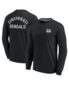 Черная мужская и женская супермягкая футболка Cincinnati Bengals с длинным рукавом Fanatics Signature, черный