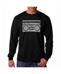 Мужская футболка с длинным рукавом Word Art — «Величайшие рэп-хиты 1980-х годов» LA Pop Art, черный