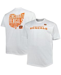 Мужская белая футболка с логотипом Cincinnati Bengals Big and Tall Hometown Collection Hot Shot Fanatics, белый