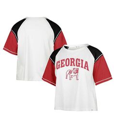 Женская белая укороченная футболка с эффектом потертости Georgia Bulldogs Serenity Gia &apos;47 Brand, белый